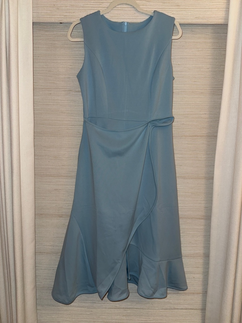 Sleek Sleeveless Light Blue A-Line Midi Dress - NWOT - Size Medium